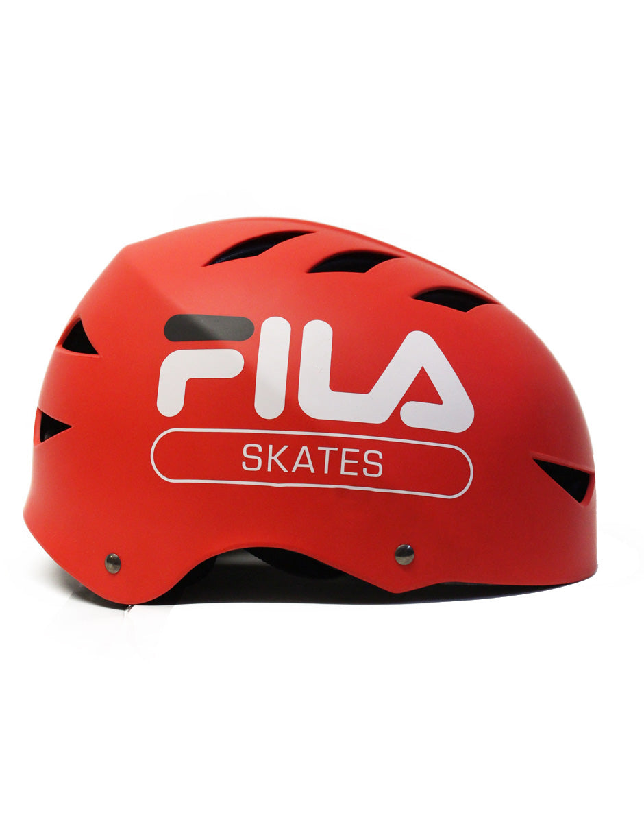 Combo De Casco Y Protecciones Fila Skate Rojo