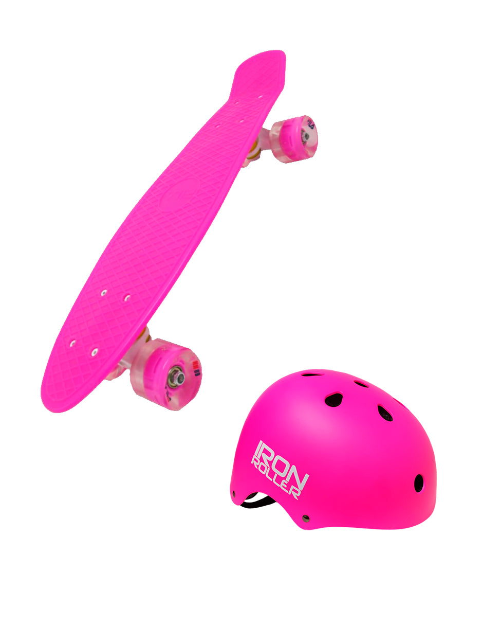 Combo Patineta Fila Rosa Y Casco Ir