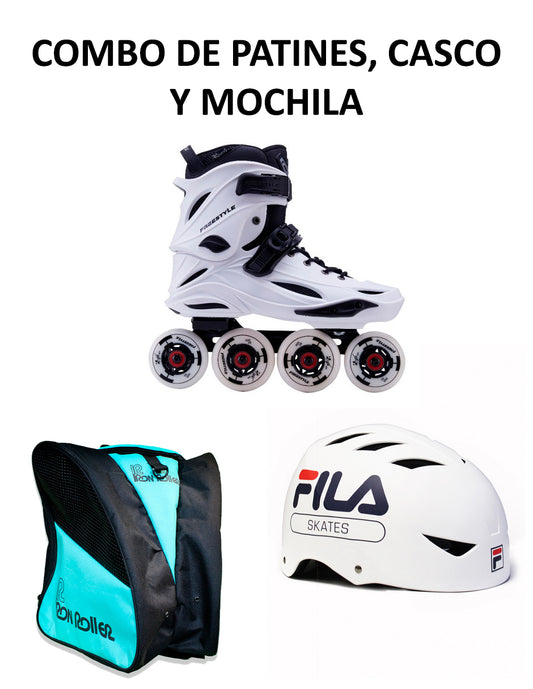 Combo De Patines Casco Y Mochila
