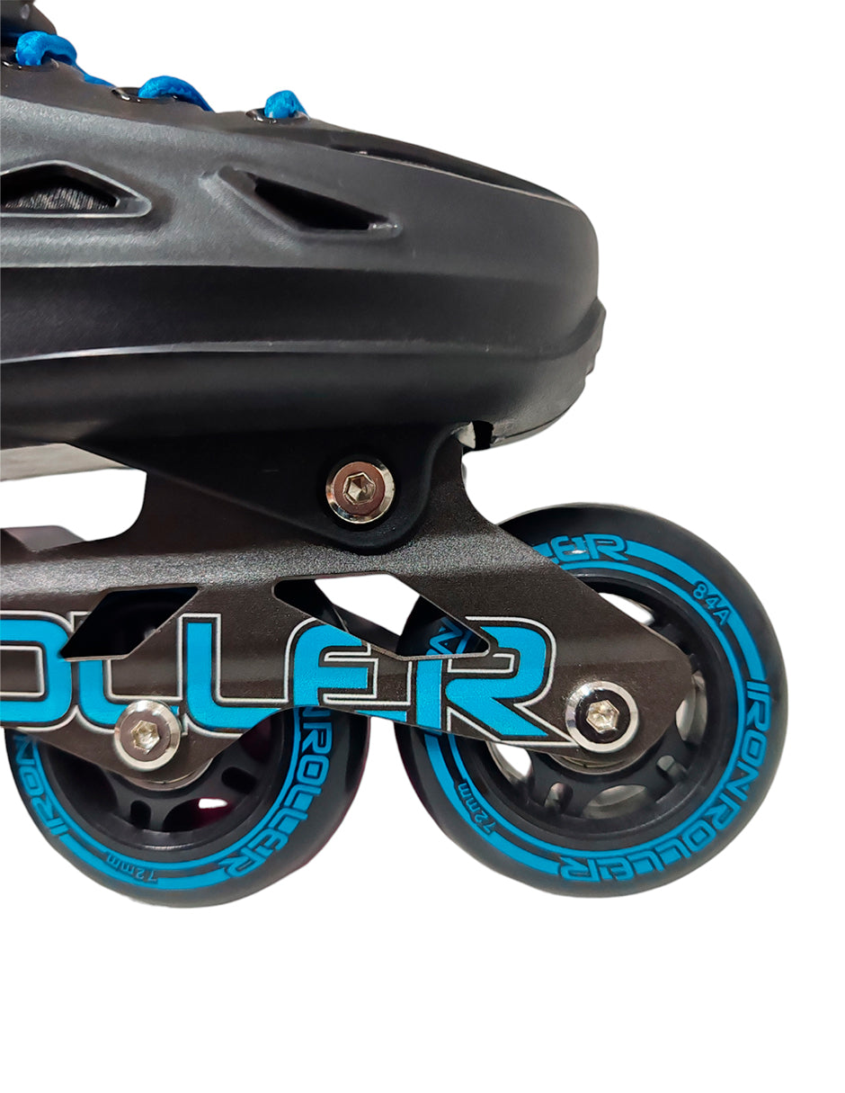 Combo De Patines Ajustables, Casco Y Protecciones Negro