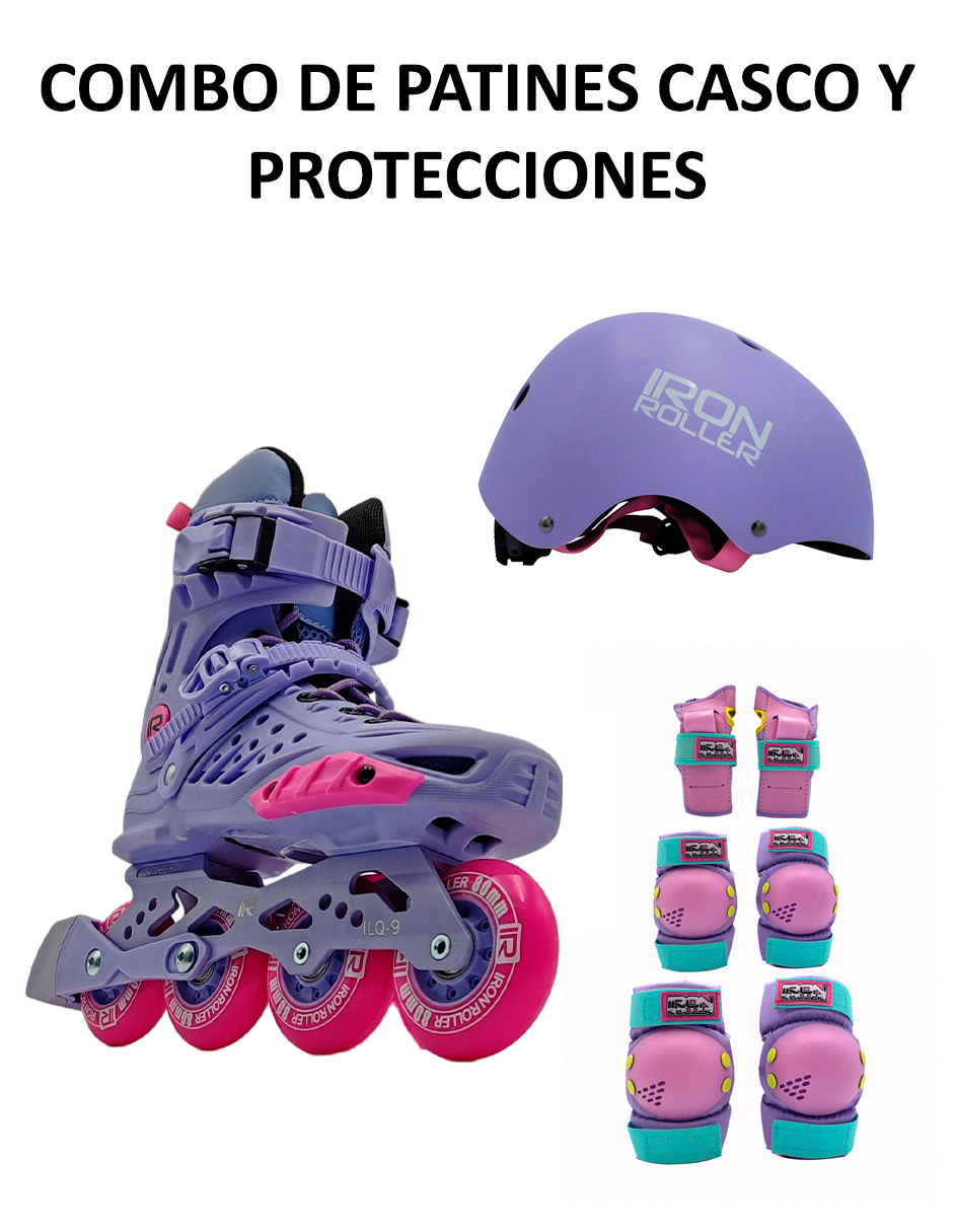 Combo De Patines Urbanos Casco Y Protecciones Ir Forza 2.0