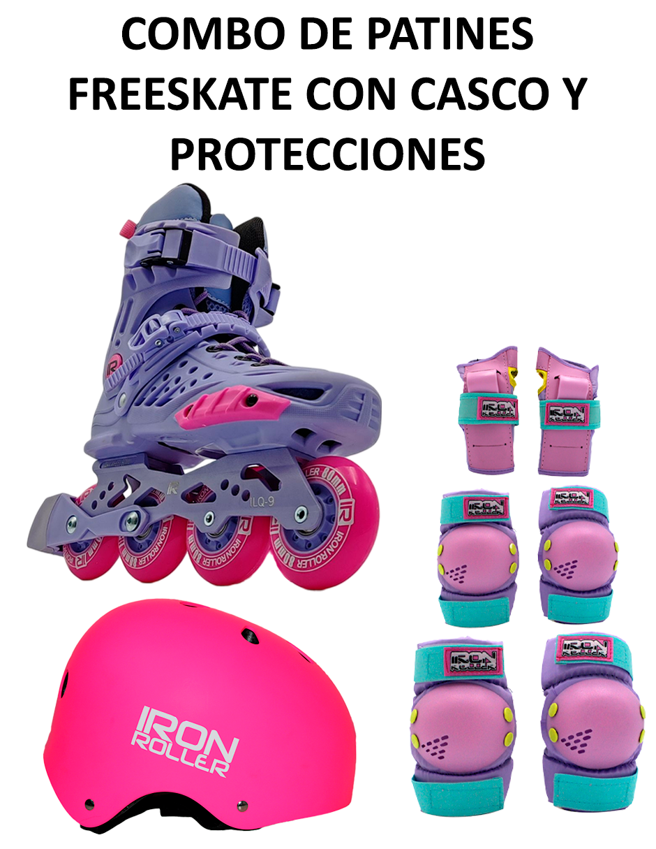 Combo De Patines Urbanos Casco Y Protecciones Ir Forza 2.0