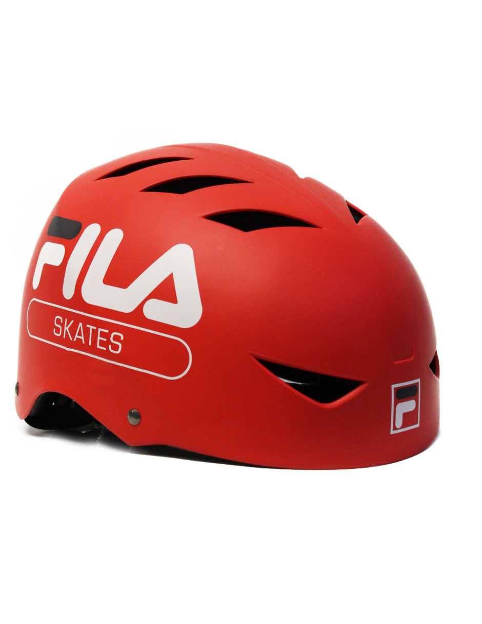 Combo De Casco Y Protecciones Fila Skate Rojo