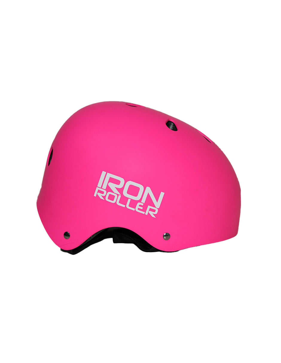 Combo De Patines Ajustables Y Casco Iron Roller Lila