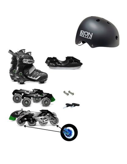 Combo De Patines 3 En 1 Ajustables Y Casco