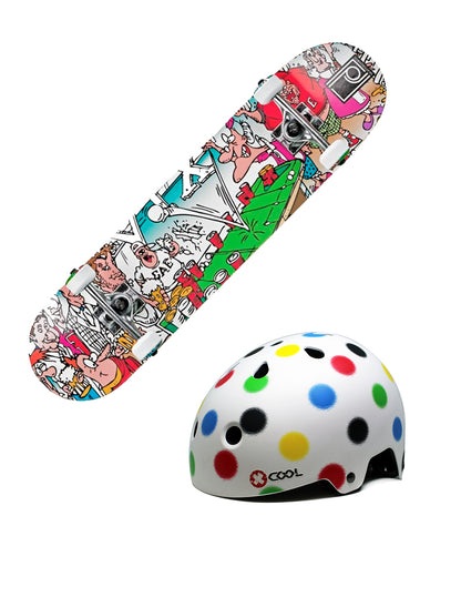 Combo Patineta Rd Frat House Y Casco Dots
