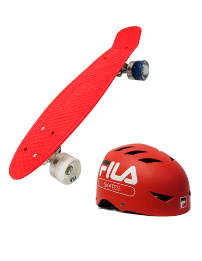 Combo De Patineta Penny Fila Roja Y Casco