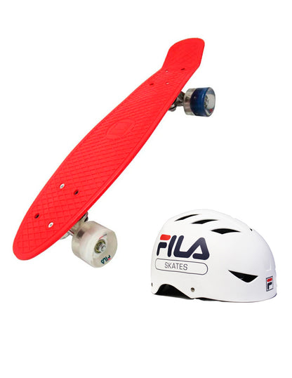 Combo De Patineta Penny Fila Roja Y Casco