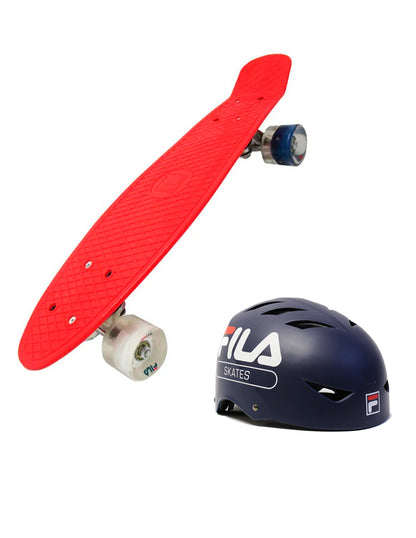 Combo De Patineta Penny Fila Roja Y Casco