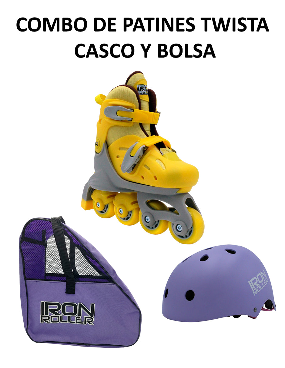 Combo De Patines Ajustables Casco Y Bolsa Ir Twista