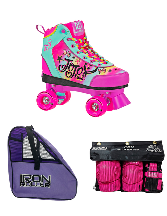 Combo De Patines Clasicos Ajustables, Protecciones Y Bolsa
