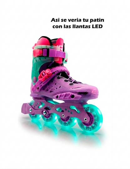 Kit De 4 Llantas Led De 80mm Para Patines