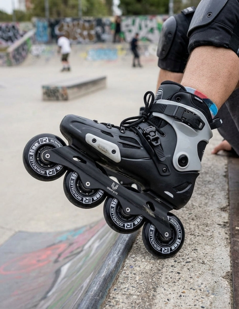Set 4 Ruedas Iron Roller 80mm Negro Para Patines En Línea