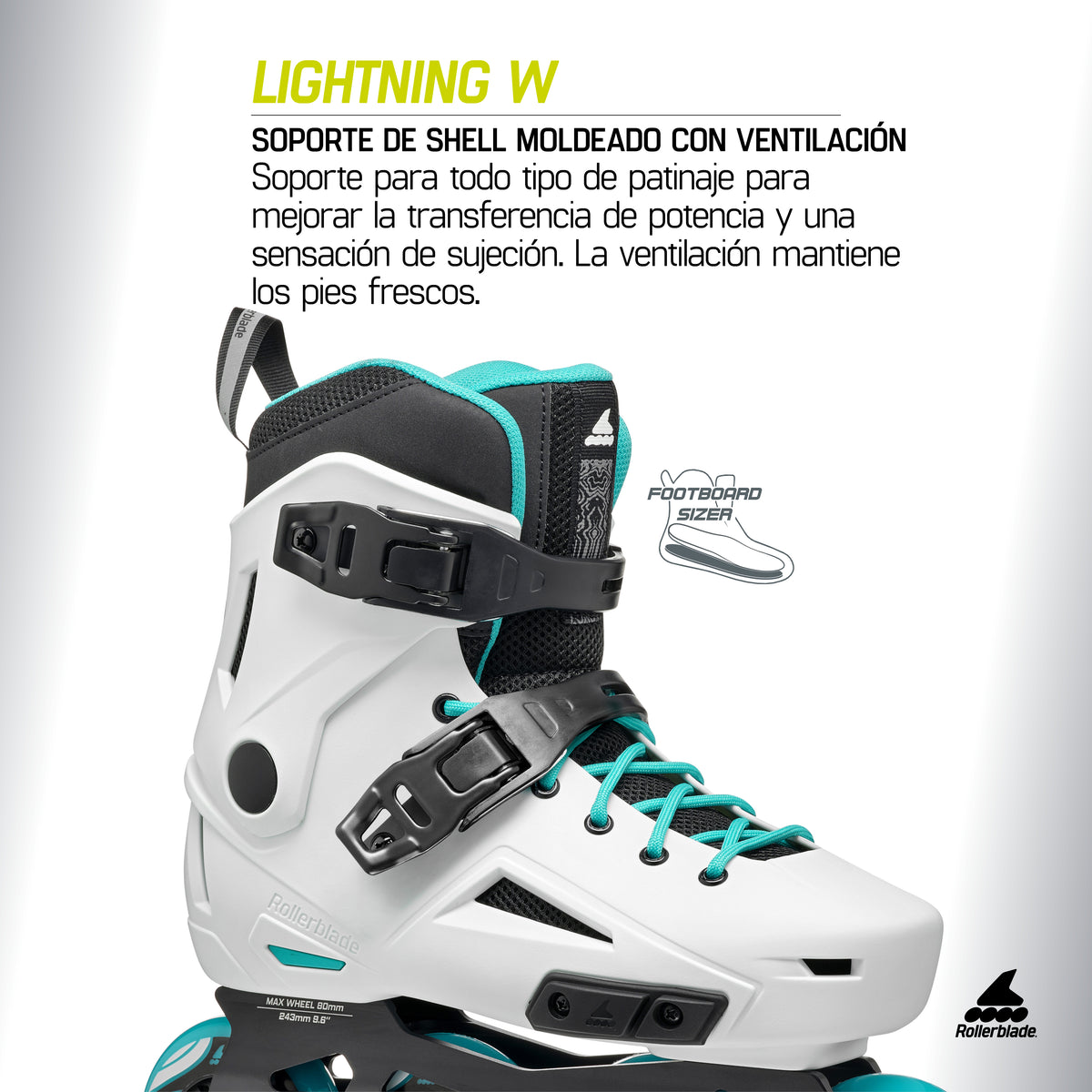 Patines En Línea Rollerblade Lightning White