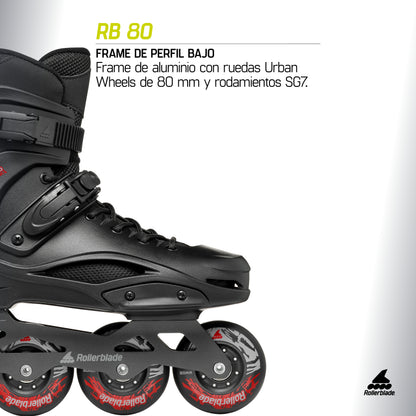 Patines En Línea Rollerblade Rb 80 Black/red