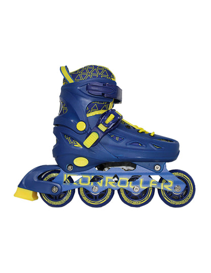 Combo De Patines Ajustables, Casco Y Protecciones Speed Azul