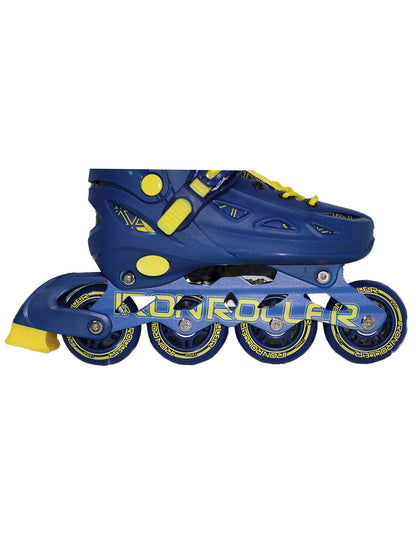 Combo De Patines Ajustables, Casco Y Protecciones Speed Azul