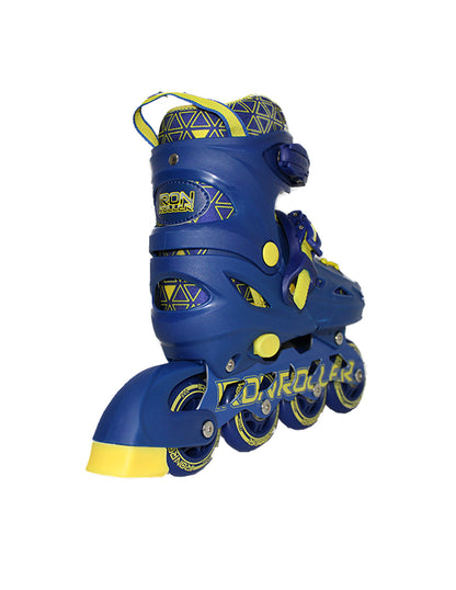 Combo De Patines Ajustables, Casco Y Protecciones Speed Azul