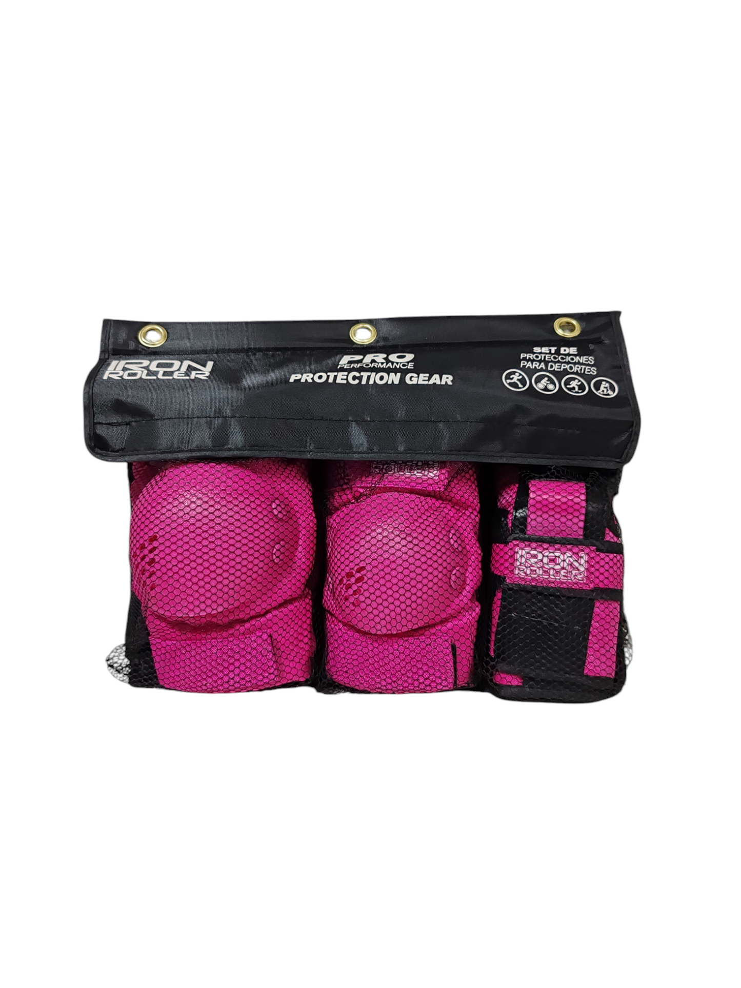 Combo De Patines Ajustables Y Casco Iron Roller Lila