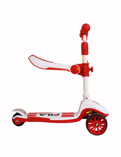 Combo Scooter Infantil Fila Con Asiento Casco Y Protecciones