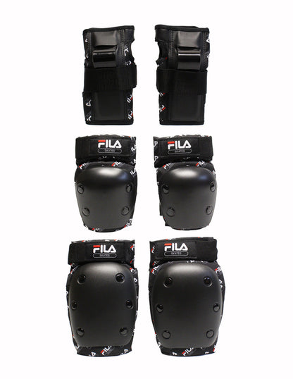 Combo De Casco Y Protecciones Fila Negro