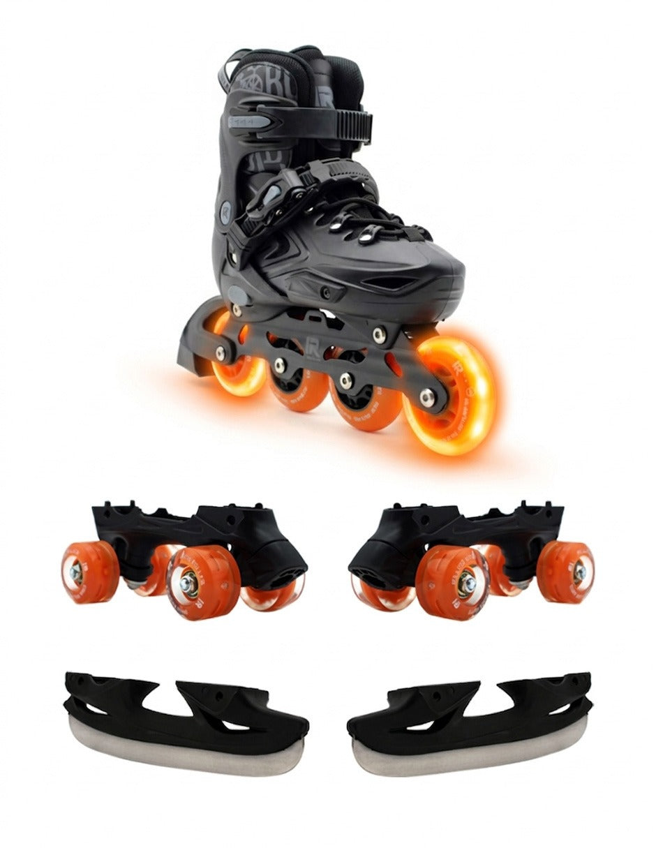 Patines Ir Infantiles 3 En 1 Bases Intercambiables Fire Led