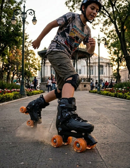 Combo De Patines Fire 3 En 1 Ajustables Casco Y Bolsa