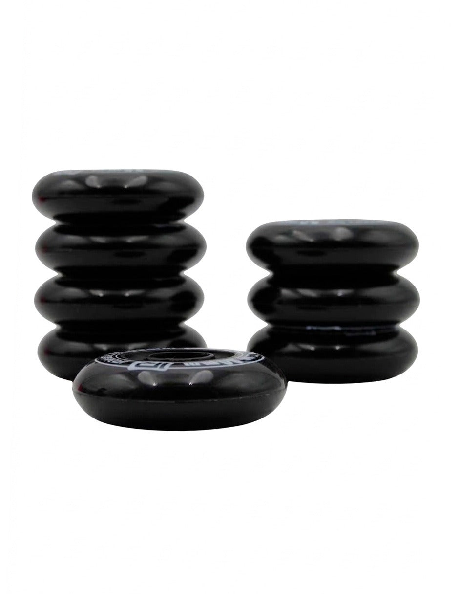 Set 8 Ruedas Iron Roller 80mm Negro Para Patines En Línea