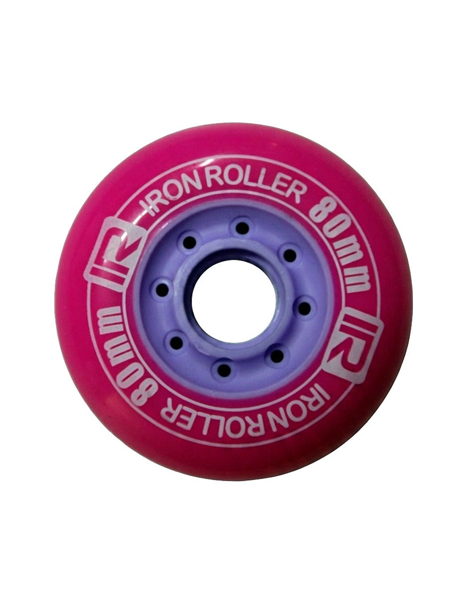 Set 8 Ruedas Iron Roller 80mm Rosas Para Patines En Línea
