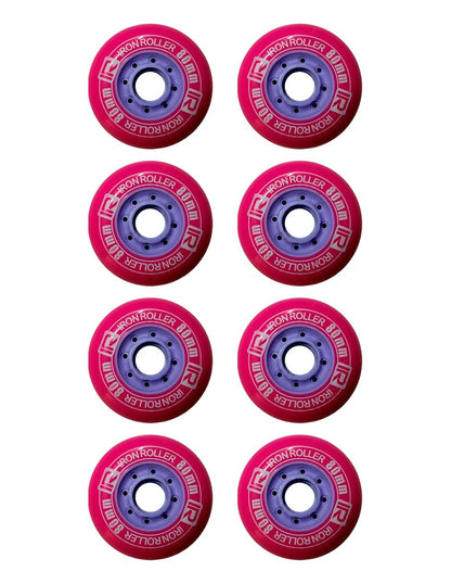 Set 8 Ruedas Iron Roller 80mm Rosas Para Patines En Línea