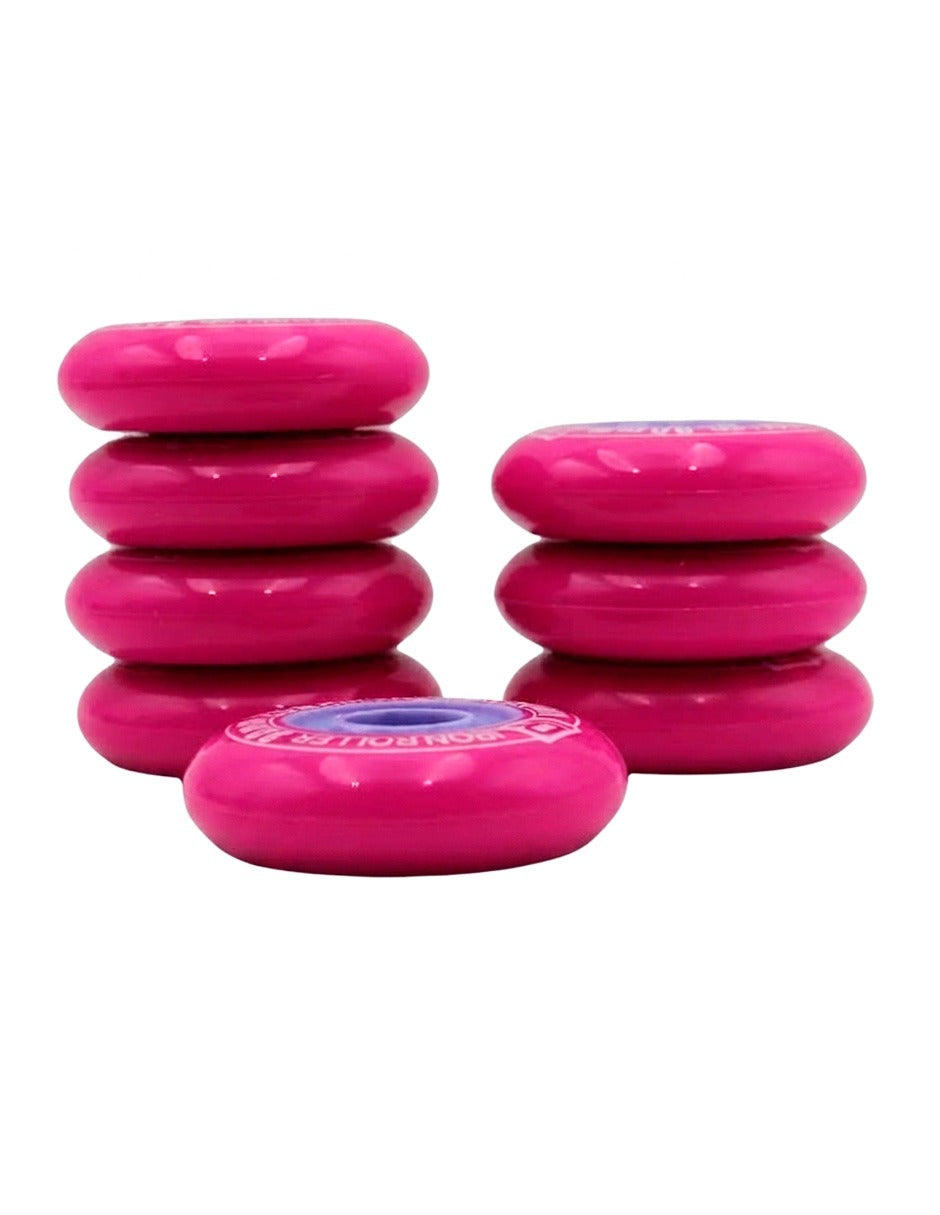Set 8 Ruedas Iron Roller 80mm Rosas Para Patines En Línea