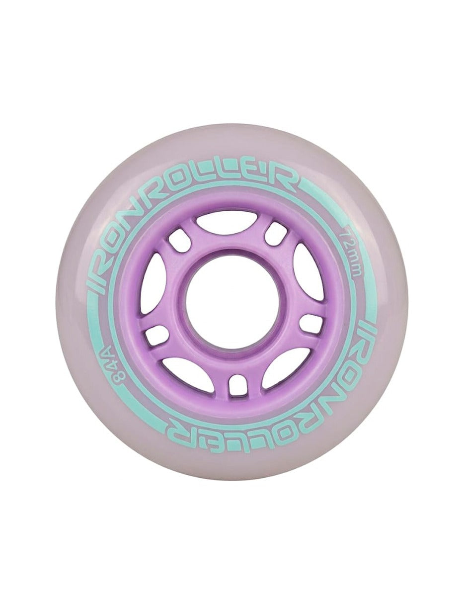Set 8 Ruedas Patines Iron Roller 84a Morado Y Baleros Abec7