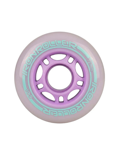 Set 8 Ruedas Patines Iron Roller 84a Morado Y Baleros Abec7