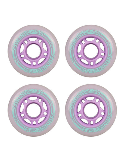 Set 4 Ruedas Patines Iron Roller 84a Morado Y Baleros Abec7