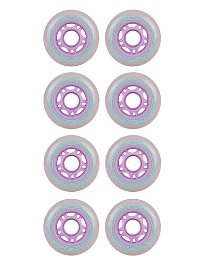 Set 8 Ruedas Patines Iron Roller 84a Morado Y Baleros Abec7