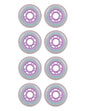 Set 8 Ruedas Patines Iron Roller 84a Morado Y Baleros Abec7