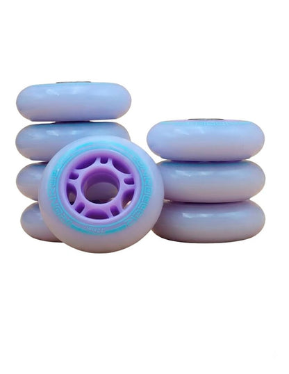 Set 8 Ruedas Patines Iron Roller 84a Morado Y Baleros Abec7