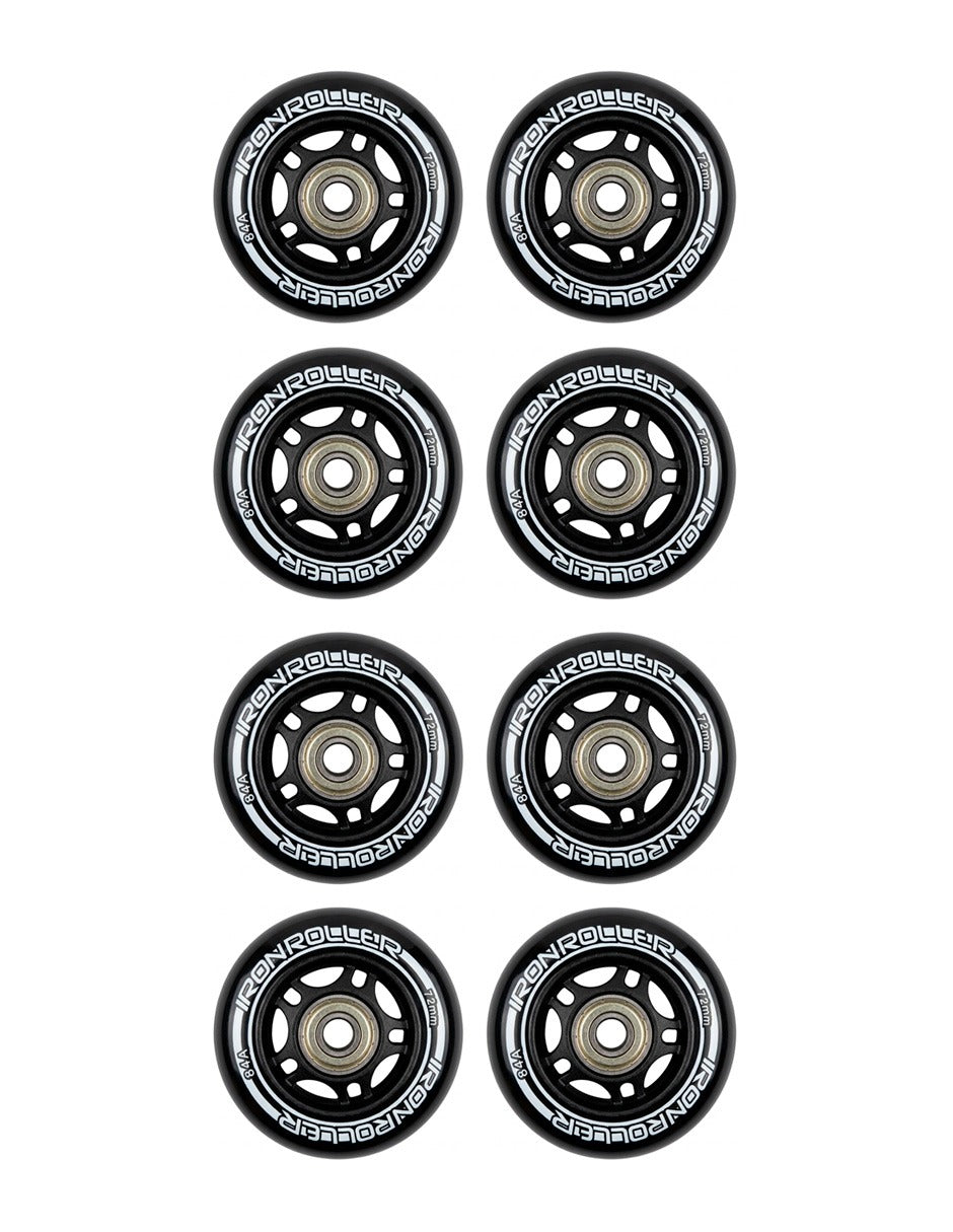 Set 8 Ruedas Patines Iron Roller 84a Morado Y Baleros Abec7