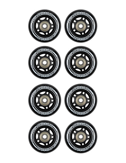 Set 8 Ruedas Patines Iron Roller 84a Morado Y Baleros Abec7