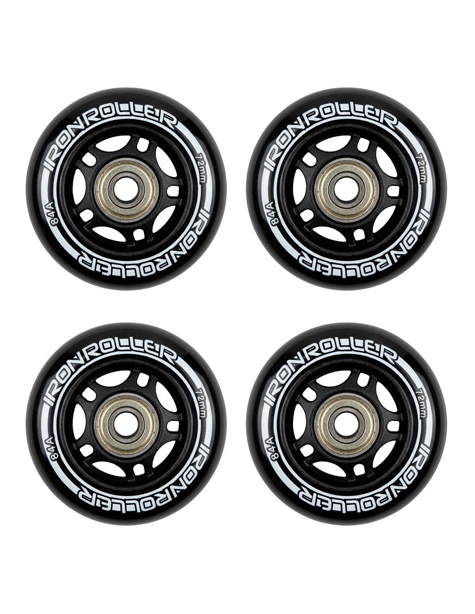 Set 4 Ruedas Patines Iron Roller 84a Morado Y Baleros Abec7