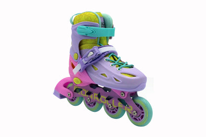 Combo Patines Ajustables Protecciones Y Bolsa Speed Rainbow