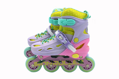 Combo De Patines Ajustables Speed Rainbow Casco Y Protecciones