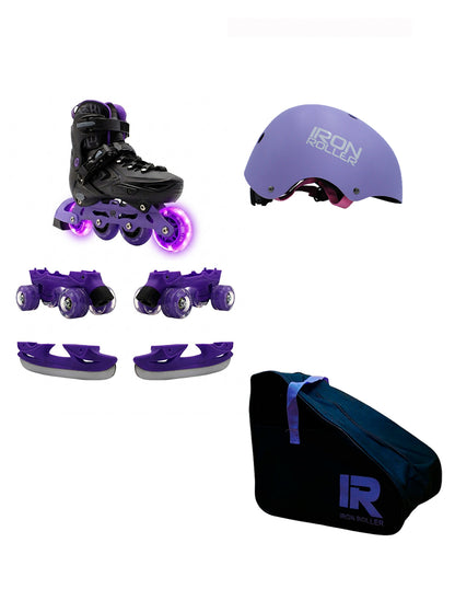 Combo De Patines Jade 3 En 1 Ajustables Casco Y Bolsa