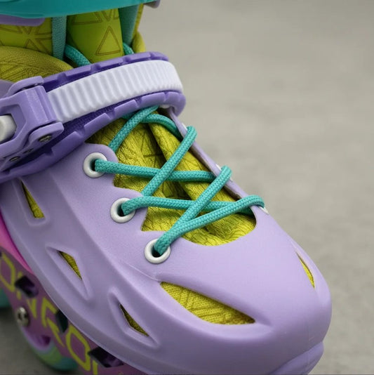 Combo De Patines Ajustables Speed Rainbow Casco Y Protecciones