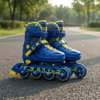 Patines En Línea Iron Roller Speed Ajustables Azul