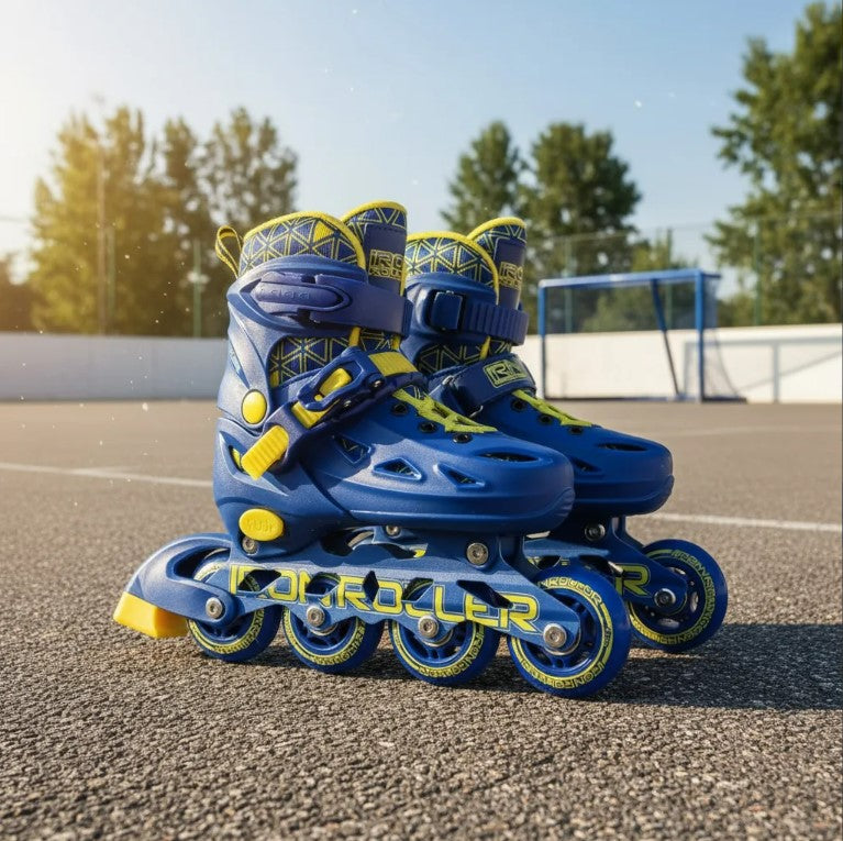 Patines En Línea Iron Roller Speed Ajustables Azul