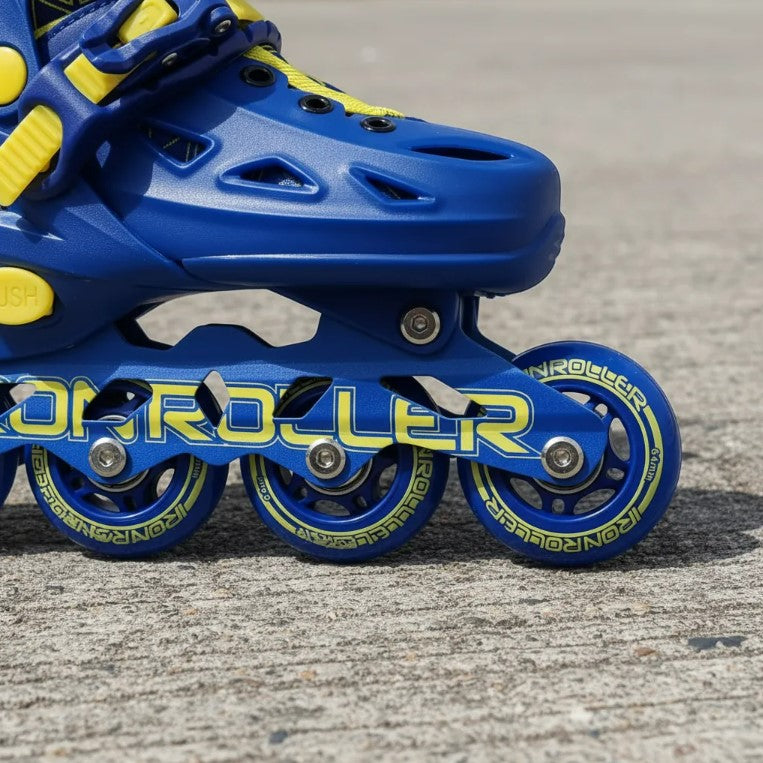 Patines En Línea Iron Roller Speed Ajustables Azul